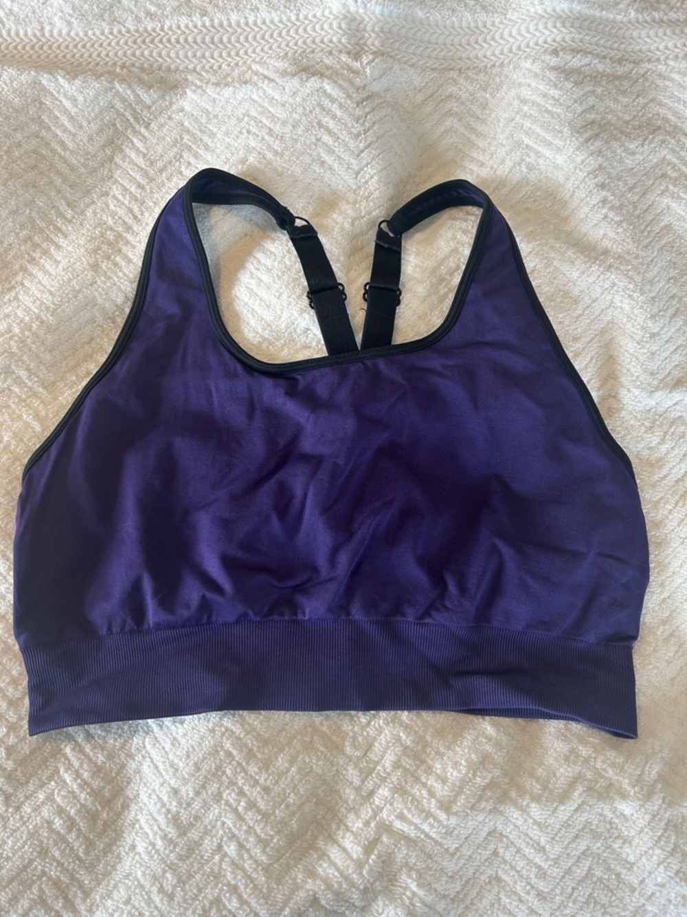 Purple Adjustable-Strap Sports Bra